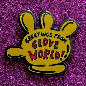 3/$20 Spongebob Squarepants GREETINGS FROM GLOVE WORLD Hard Enamel Pin